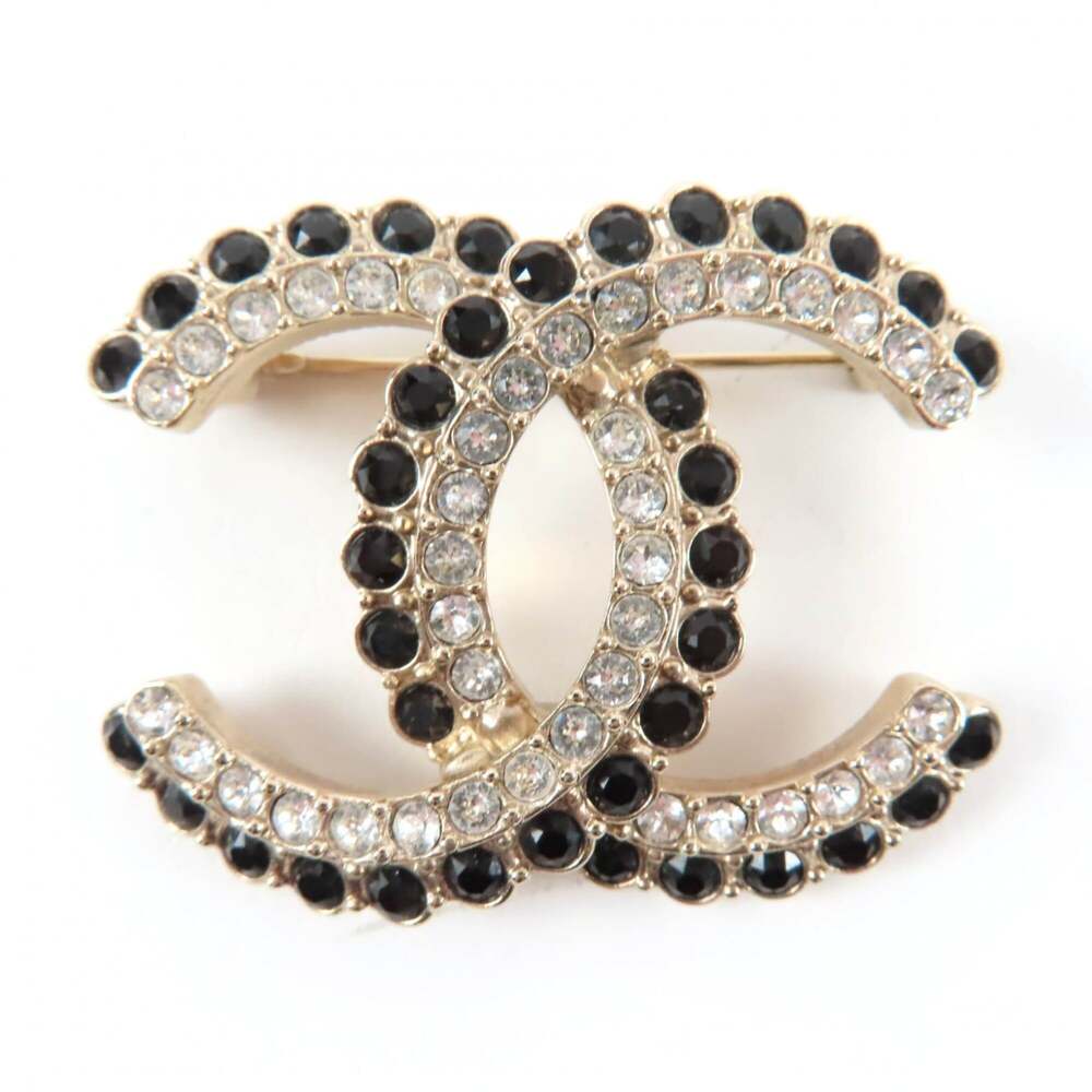 Chanel Cc Logo Brooch Gold-Tone Metal #250077C12B - Picture 1 of 6